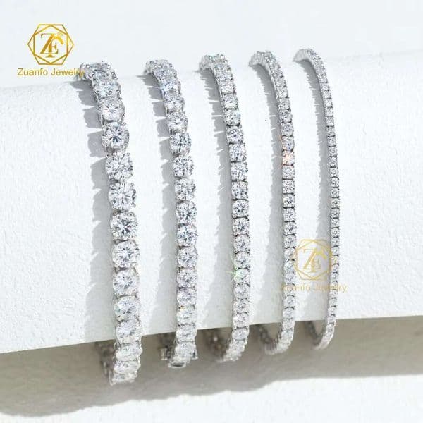 Factory Custom 10K 14K Solid Gold Tennis Chain Hip-Hop Iced DEF VVS Lab Grown Diamond Bracelet Perfect Gift for Men Women
