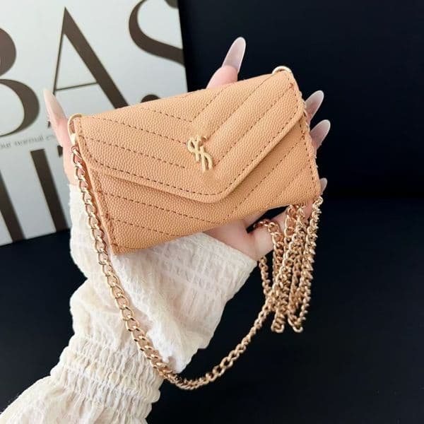 Fashion Classic best quality genuinel leather women wallet with hardware chain luxurys designers mens wallet womens wallet purese credit card holder