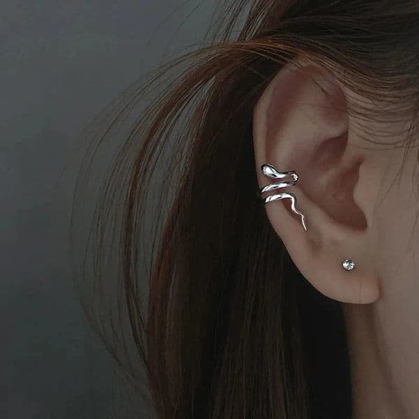 Punk Animals Clip Earrings for Women Man Exquisite Snake Piercing Ear Cuff Without Holes Faux Clip on Earcuff Earrings 250611BJ