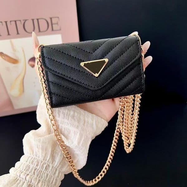Classical Wallets Coin Purse Holder Designer Leather Black white pink red colors Womens Mens Wallet Top Quality Credit Card Card holder Chain Purses Key Pouch Gift