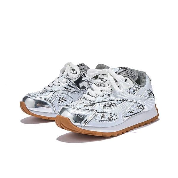 2025 Summer Toddler Kid Running Orbit Metallic Rubber Mesh Sneaker Children Casual Fashion Shoe Boy Girl Sports Walking Shoes 250614