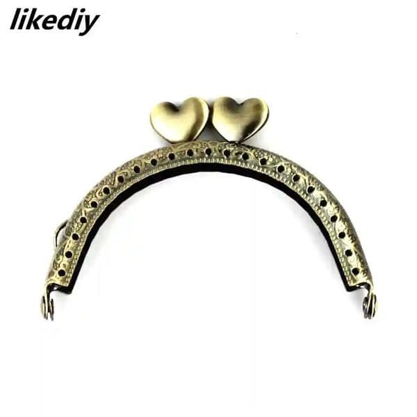 10 PcsLot 85 CM Antique Bronze Semicircle Metal Purse Frame Heart Kiss Clasp Handle For Bag Accessory 250616
