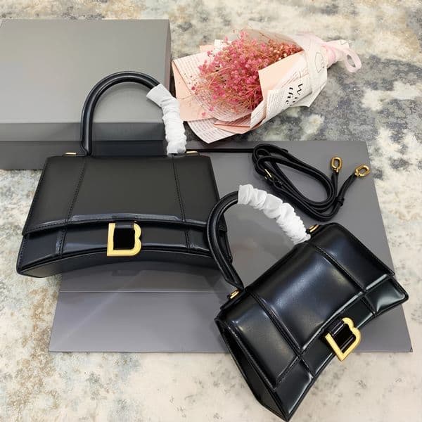 Women Bag Designer Purse Gold Magnetic Clasp Closure Women's Hourglass High Quality Leather Handbag Black Large Capacity Shoulder Bag