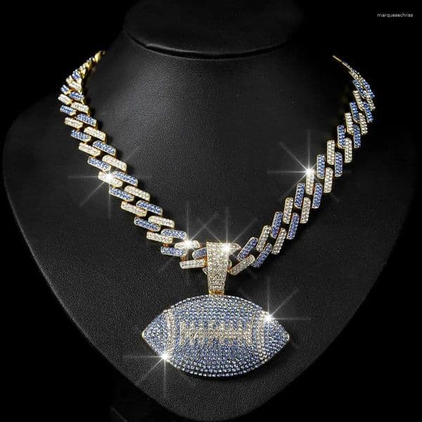Pendant Necklaces Fashionable Design Sensibility Colorful Olive Ball Alloy Cross-Border Cuban Chain Necklace For Men And Women