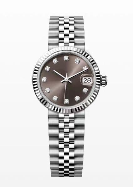 mechanical watch luxury 28mm watch women clean calendar designer watch couple watch silver inlaid diamond watch stainless steel mechanical mens watch with box