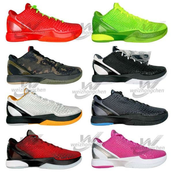 Free shipping designer shoes, new style for 2025. Mamba 6 Generation Playoff Black Non-Slip Wear-Resistant Breathable Men's Basketball Shoes