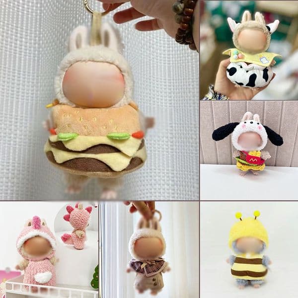 17cm Cute Mini Plush DollS Clothes Outfit Accessories For Korea Kpop II Idol Dolls Sitting Party Clothing DIY