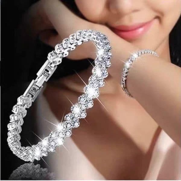 Moissanite Tennis Chain Bracelet Designer for Women Jewelry Rose Gold Zirconia Crystal Cuban Ink Chain Fashion Charm Bracelet Bijoux Luxe Gift 4MM