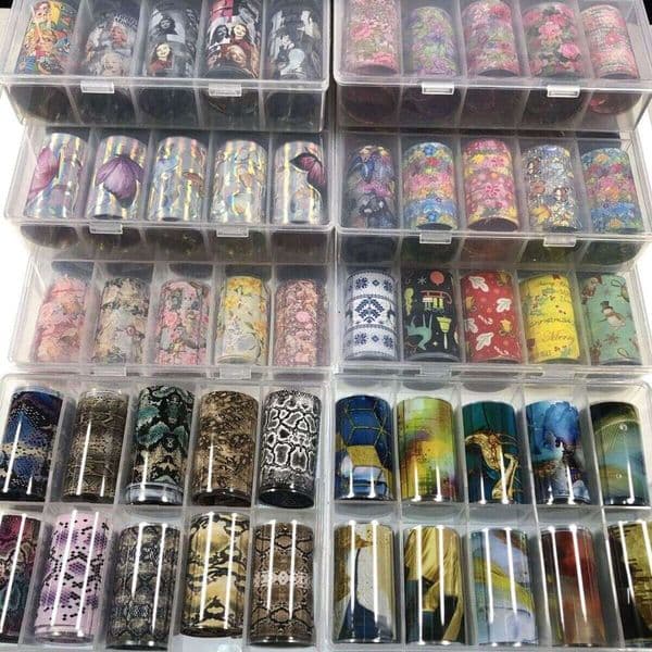 20 styles Nail Art Transfer various types of DIY Designs nail decoration paper flower butterfly snake leopard and other nail art starry sky papers Wholesale
