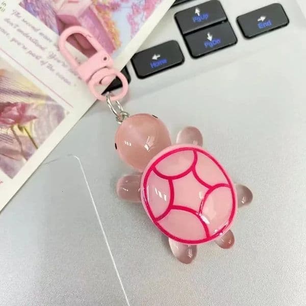 Cute Glow in The Dark Turtle Keychain for Women Girls Backpack Pendant Colorful Tortoise Keyring Student DIY Accessories Gift 250606