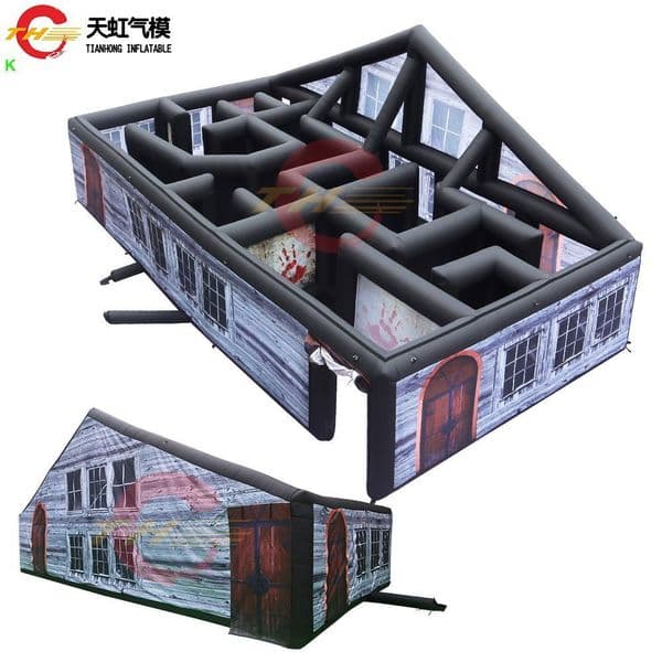 Outdoor Activities Fast Air shipping giant inflatable maze haunted house customized labyrinth blow up maze tag game for sale