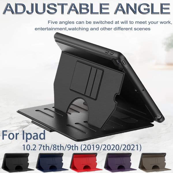Magnet Smart Case For iPad 10.2inch 7th 8th 9th Generation Strong Magnetic Auto Sleep Rugged Shockproof Case Multi Angle Kickstand PU Leather Cover with Card Slots