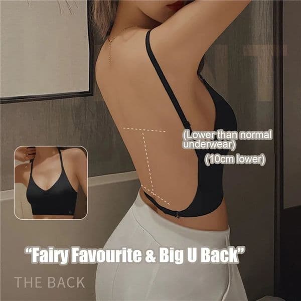Invisible Push Up Bra Backless Sexy Women Bras Low Cut Plunge Brassiere Open Back Wedding Underwear Seamless Lingerie 250617