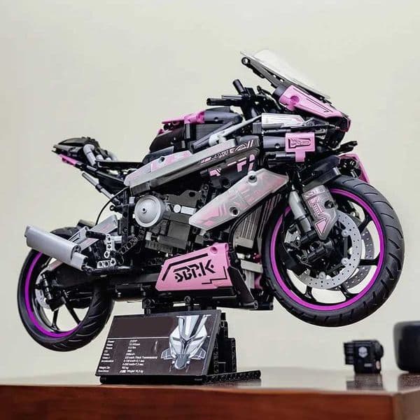 Technical Pink Motorbike MOC 1000RR Building Blocks Model Vehicle Assemble Bricks Motorcycle Racing Car Toys Gift For Adults Kids XJ260617