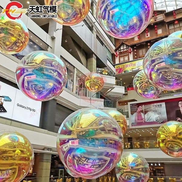 Multi size Inflatable Mirror Ball for Stage Decoration Shiny Sphere Balloon for Party Show Advertising Shopping Mall Decoration