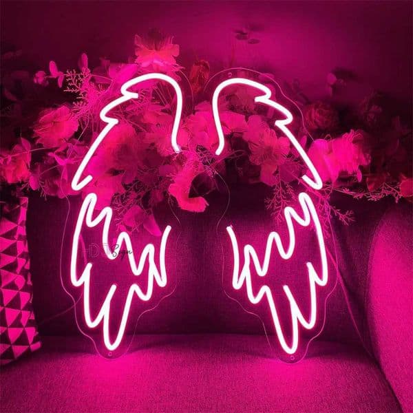 LED Angel Wings Neon Sign Custom A Pair Wings LED Neon Light Sign Wall Decor Wedding Party Bar Personalized Neon Lamp Girls Gift Z250618