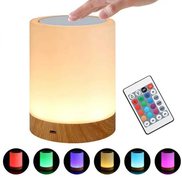 Touch Bedside Light Bedroom Night Light Dimmable Desk Light Remote Control 13 Color Changing Light Timed Shutdown USB Charging Z250618