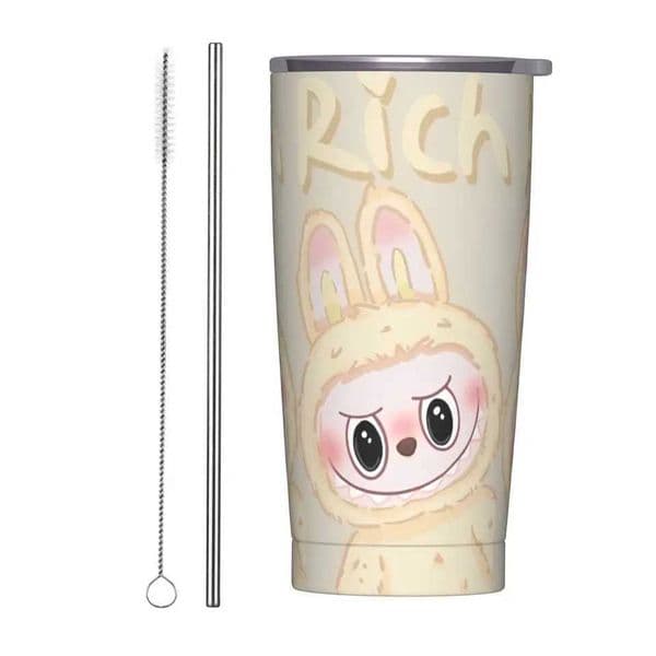 LABUBU The Monsters Tumbler Vacuum Insulated Cute Cartoon Thermal Cup Stainless Steel Car gs Spill Proof 20oz W250618