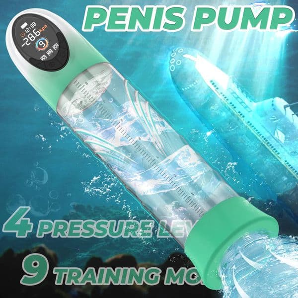 Penis Pump Male Sex Toys Electric Vacuum IPX7 Waterproof LCD Display 4 Pressure Levels 9 Suction Training Penis Extender Bigger 250616