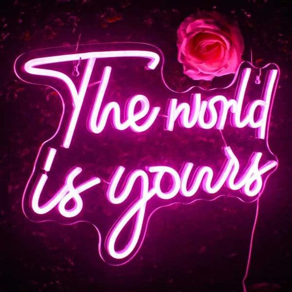 The World Is Yours Neon Sign LED Lights Letter Room Decoration Custom Bedroom Wedding Birthday 5V/12V Bar Club Wall Decor Signs Z250618