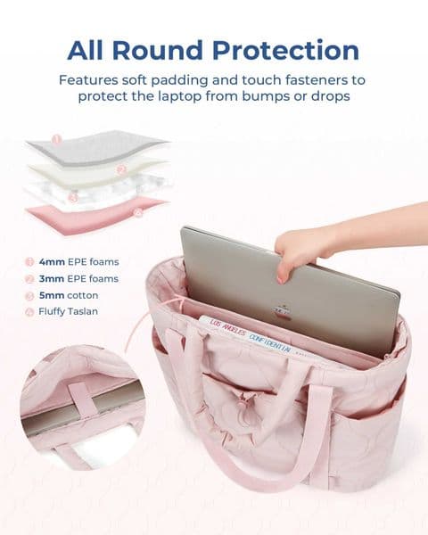 BAGSMART Lightweight Bost Bag Wens Puffer Tote Quilted Work Travel Bag Large Padded Handbags Shoulder Bags High-Quality B250618
