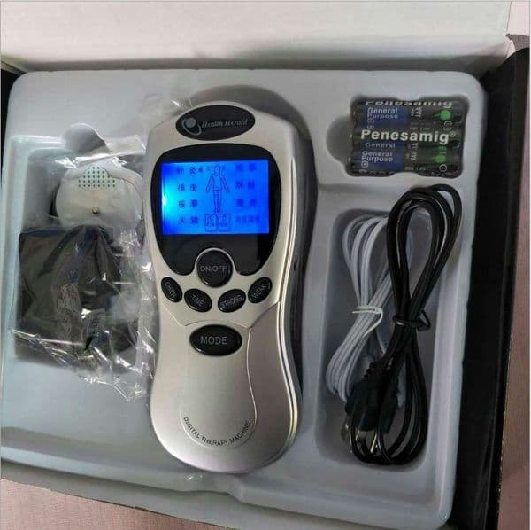 whole English key Dual input Electrical Stimulator Full Body Relax Muscle Massager,Pulse tens Acupuncture +20 pads LY191203
