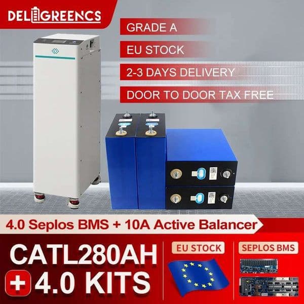 Poland Stock CATL280 14.5KWH V4 Seplos Lifepo4 Battery Kits 10A Active Balancer CAN RS485 D eye Home Solar Free Shipping EU