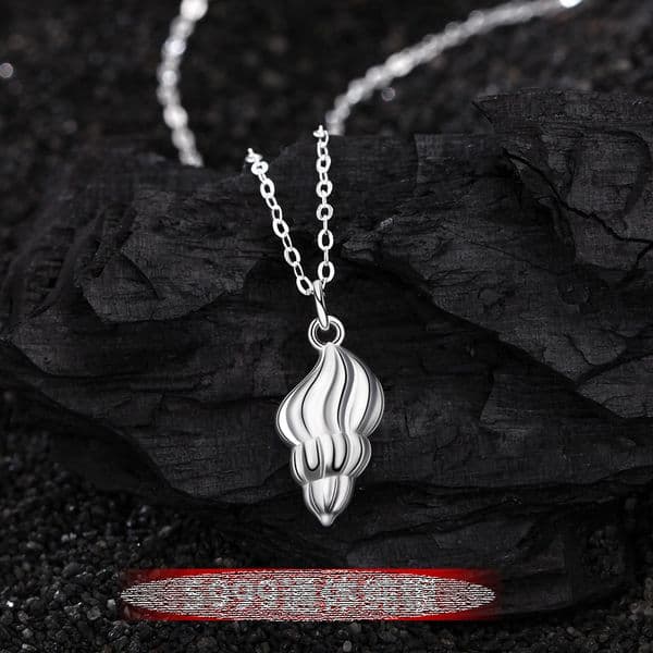 Sterling Silver Pendant Accents Necklace for Women Girls Dainty Conch Shaped-Perfect Romantic Gift Set