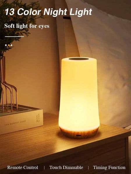 LED Night Light 13 Color Changing RGB Table Lamp Remote Control Touch Rechargeable RGB Night Lamp Dimmable Bedside Light Z250618
