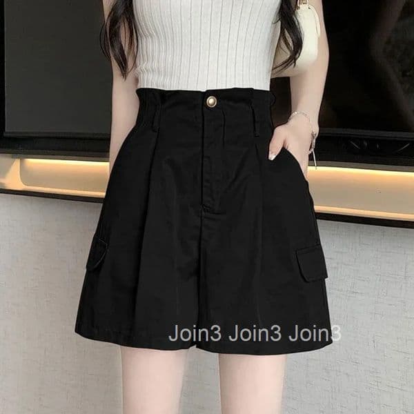 Solid Color Woman Short Pants With Pockets Wide Office Streetwear Designer Hot 2000s Clothes Y2k Summer Shorts for Women New In