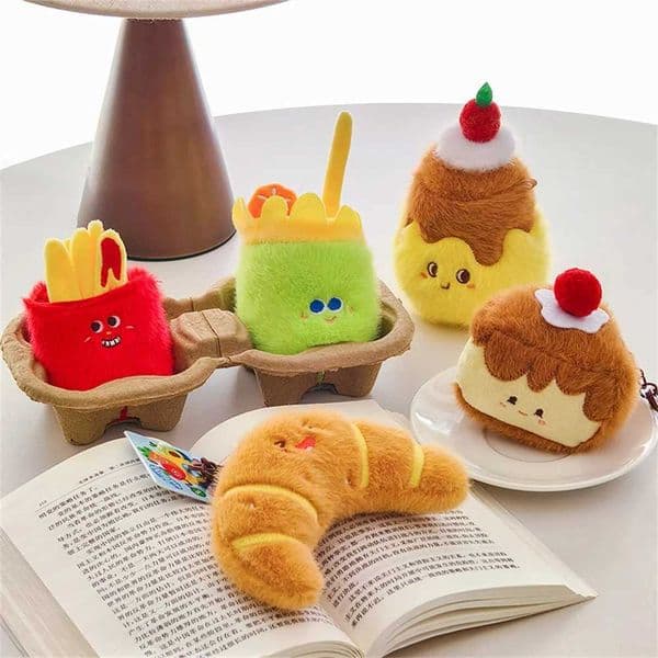 Cute Snack Hanging Plush Toys Hamburger Stuffed Animals Plush Toys French Fries Accessory Birthday Gifts Toys For Kids W250618