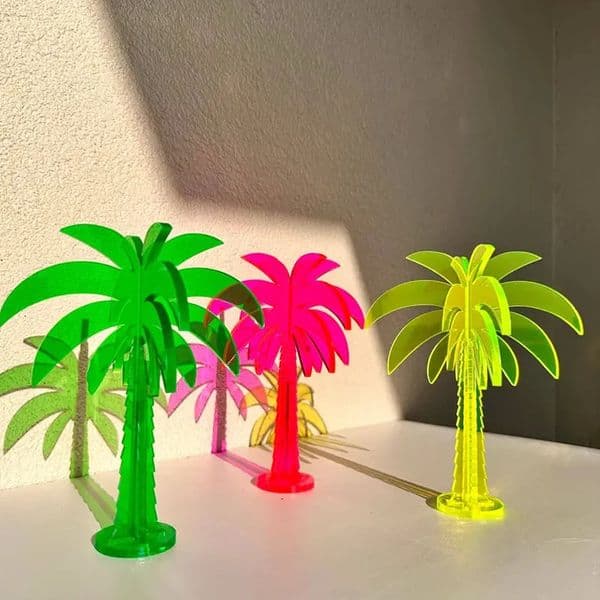 Acrylic Palm Tree Ornament Minimalist Boho Space Summer Plant Decorative Crafts Multicolour Neon Tropical Tree Beach Sculptural 250617BJ