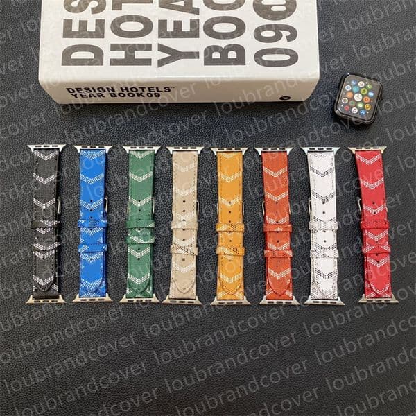 Designer Apple Watch Band Watch Strap For Apple Watch Series 10 ultra 8 9 4 3 2 5 6 7 SE Bands s10 49mm 38mm 40mm 41mm 44 MM 45mm 42mm 46MM Watchstrap Leather Flower Watchband