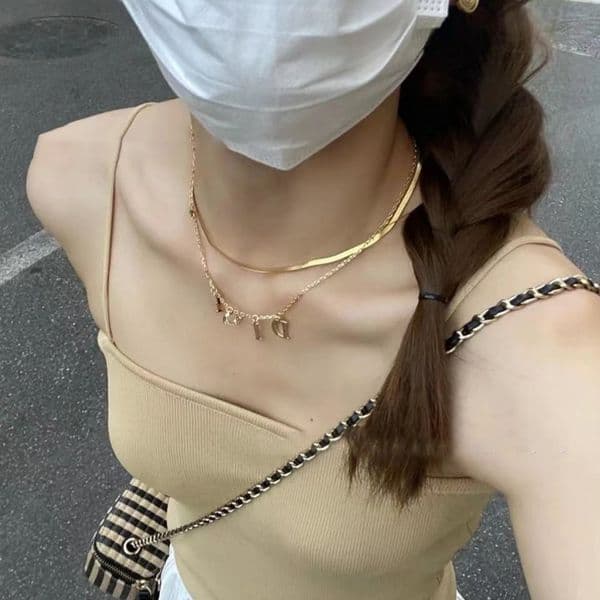 Pendant Necklaces Diamond chain Letter Necklace 18K Designer Necklace Elegant Lady titanium Steel High end Fashion Casual Pendant Necklaces Stainless designer RR