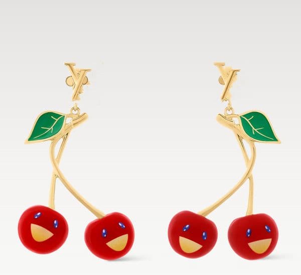 With BOX New Designer CERISE Stud Earrings 18K Gold Plated Fashion Red Cherry Luxury Hoop Earrings For Girls Party Engagement Jewelry Gift