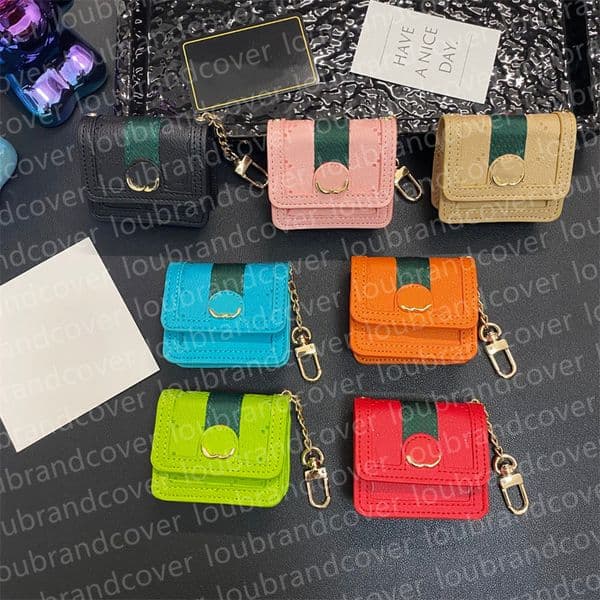 For Airpods Pro 2 4 3 1 2nd Generation 3 New 3rd Case Air pods Pro Cases Designer Airpod Case Leather Earphone Protector Hook Keychain Chain Earphone Packet Set Bag Charm