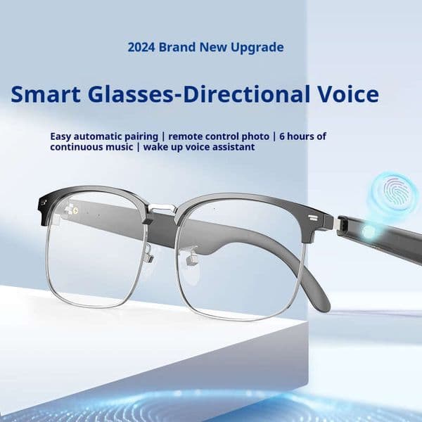 New Smart Bluetooth YJ005K Metal Frame Business Music Call Casual Anti-Blue Light Flat Glasses designer sunglasses