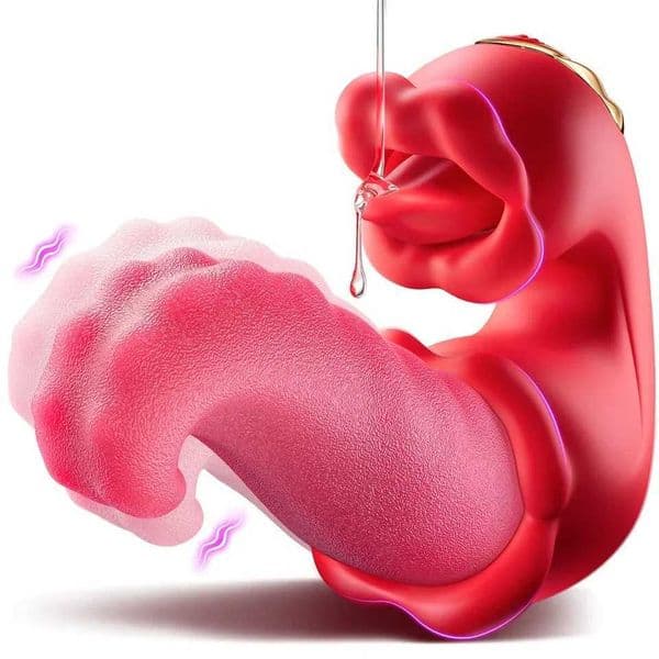 In Vibrator Adult Sex Toy Women Rose Themed Tongue Thrusting Dildo Clit Sucking Stimulator adult toys Tool For Female Couples Y Free Shipping