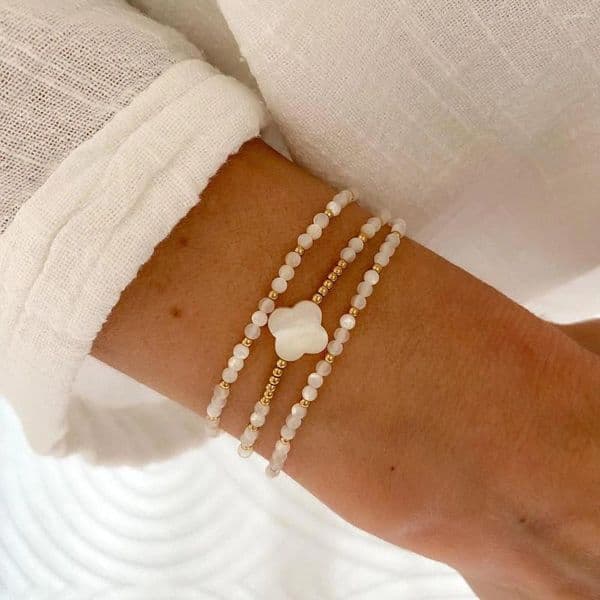 Charm Bracelets Vlen Shell Bead Bracelet With Leaf Stackable Boho Beach Jewelry For Women Healing Gift Summer Wedding Bridal Accessor