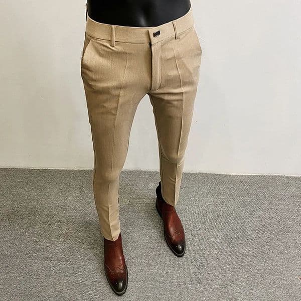 Men Suit Pants Formal Trousers Pantalone Hombre Stretch Slim Solid Color Casual Dress Full Length Fashion Clothing 250619