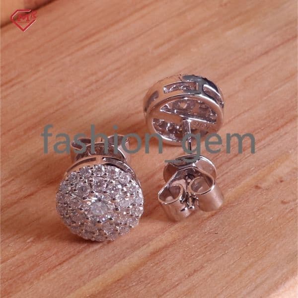 0.5CT 1CT Moissanite Earrings D VVS ClUSTER 925 Sterling Silver with Gold Plating for Wedding Anniversary Party or Gift