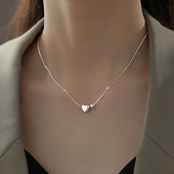 925 Sterling Silver Necklace Simple Heart Love Ball Elegant Geometric for Women Girl Jewelry Gift Dropshipping Wholesale XJ250620