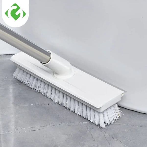 Household 2 in 1 Longhandled Floor Brush Hardbristle Toilet Bathroom Scrubbing Tile Gap 360° Cleaning Broom 250604