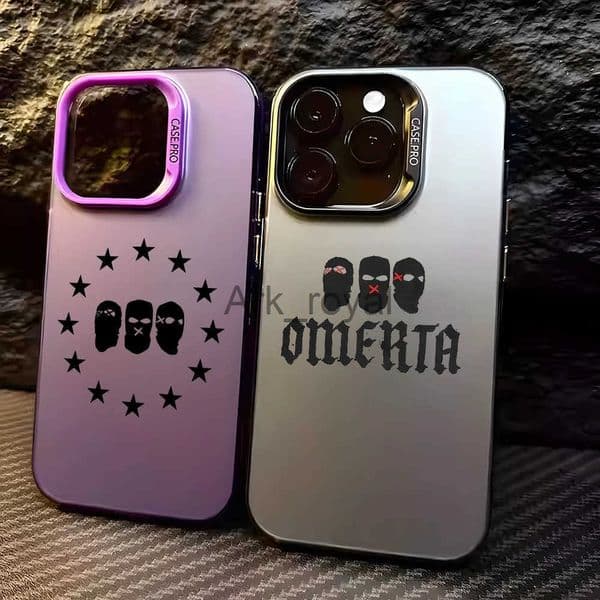 O-OmertaES 47 M-Maes Singer Phone Case For IPhone 16 15 14 13 12 11 Pro Max Black Matte Multicolor Laser Metallic Aurora Funda J250620