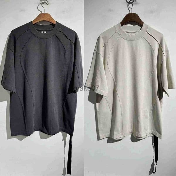 RO deconstruction splicing cut solid color short sleeved T-shirt Men Women High Quality Short Sleeve T Shirt Top Tees J250620