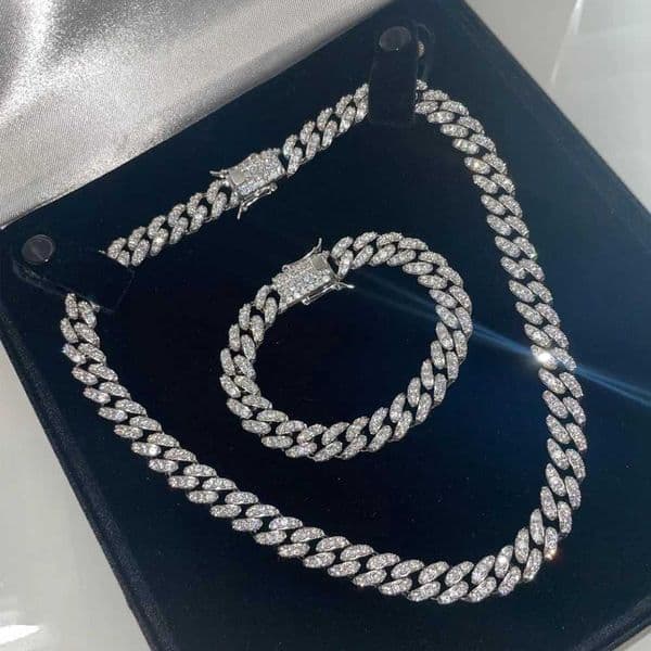 d Out HipHop 13MM Miami Cuban Link Chain Micro Rhinestone Paved Cu Cuban Chain Choker Necklaces Women Men Punk Rock Jewelry W250620