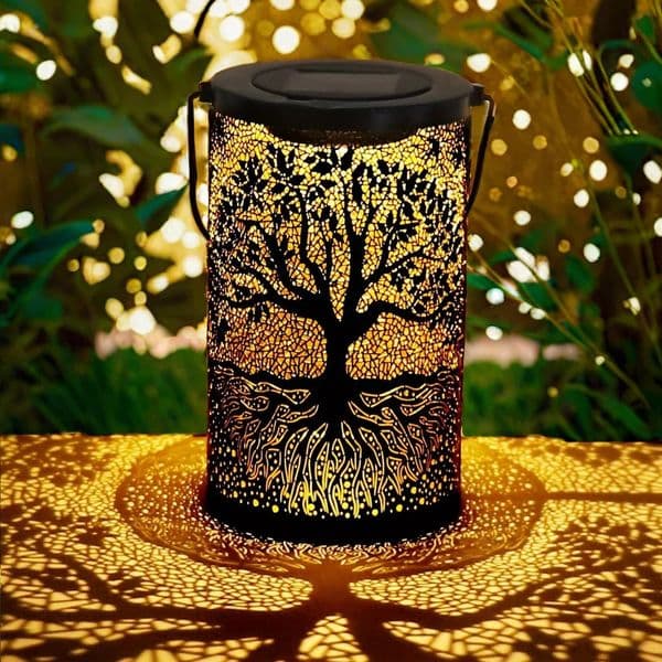 1 PC Solar Lantern for Outdoor Lights Hanging Standing Balcony Patio Garden Decoration Big Tree Leaf 250604