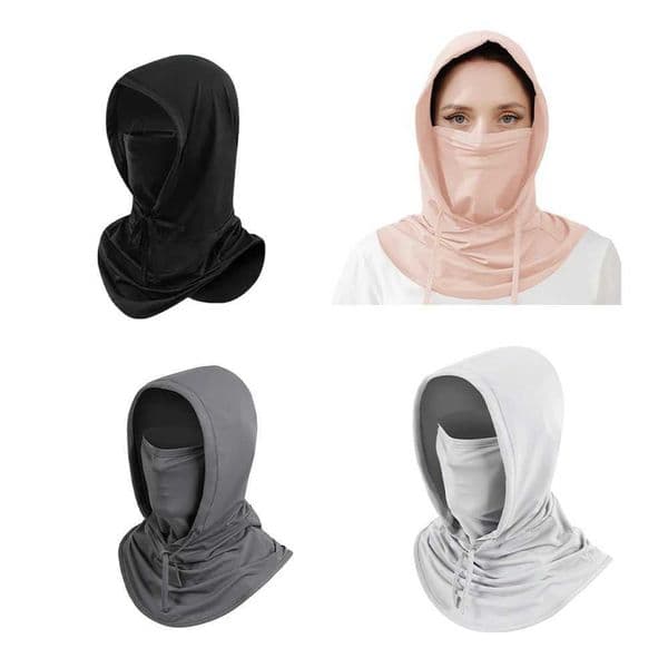Integrated Face Mask with Extended Neck Protection Sun Protection Hat Breathable Summer Sunscreen Mask UV Protection for Women XJ250620
