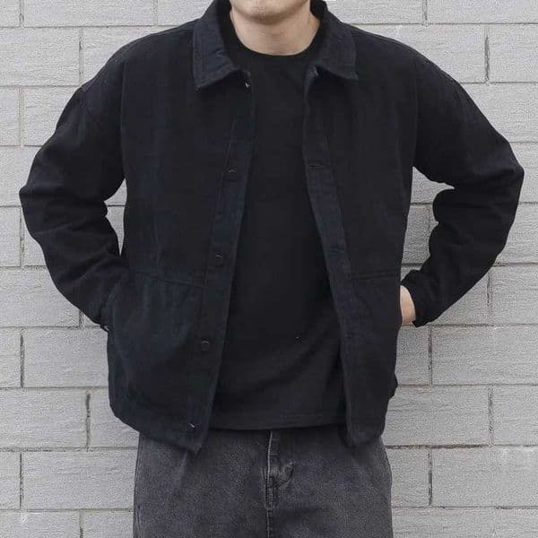 Men Denim Coat Jackets Solid Coats Turn Down Collar Full Sleeve Single Breasted Open Stitch Simple Casual Jacket Winter 2024 XJ250621