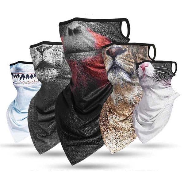 Animal Print Sport Scarf Cycling Bandana Hiking Hunting Camping Neck Warmer Face Cover Gaiter Women Men Balaclava Triangle MaskXJ250620